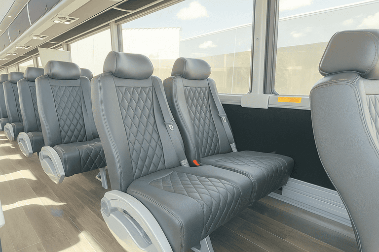 interior of Allen Coach Bus Service charter bus