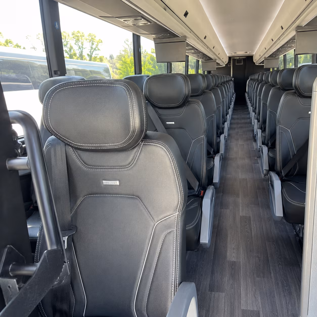 allen charter bus inside